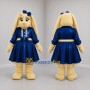 Custom Cream and Blue Rabbit Girl Mascot Costume Adult Full Body Suit for Children's Events