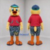 Custom Yellow and Red Duck Mascot Costume Adult Full Body Suit for Summer Events