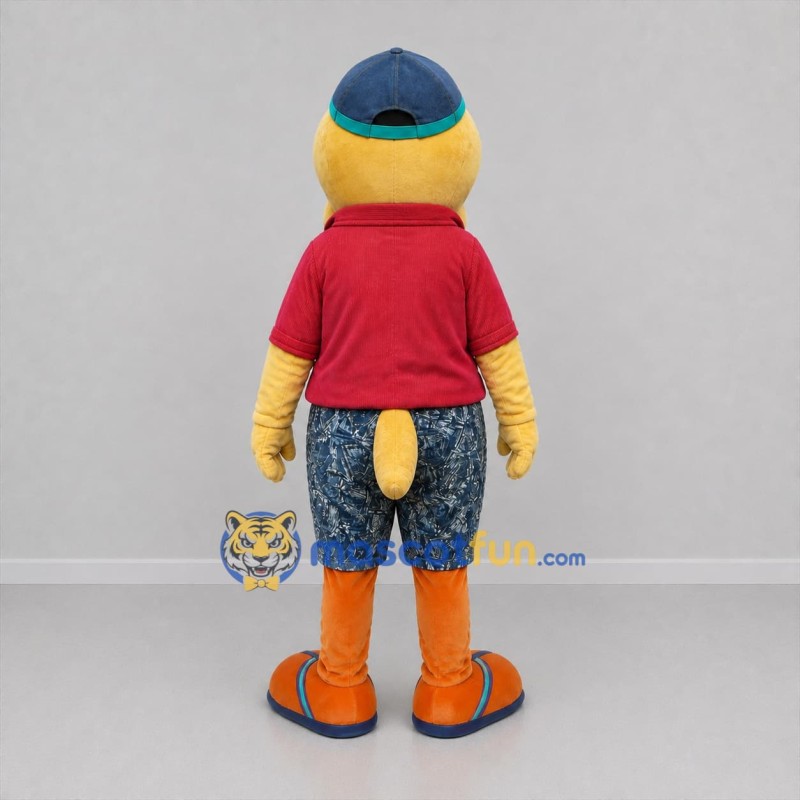 Custom Yellow and Red Duck Mascot Costume Adult Full Body Suit for Summer Events