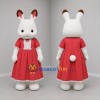 Custom White and Red Rabbit Girl Mascot Costume Adult Full Body Suit for Easter Events