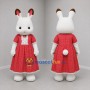 Custom White and Red Rabbit Girl Mascot Costume Adult Full Body Suit for Easter Events