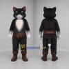 Custom Black and White Cat in Boots Mascot Costume Adult Full Body Suit for Costume Parties