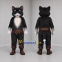 Custom Black and White Cat in Boots Mascot Costume Adult Full Body Suit for Costume Parties