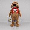 Custom Brown and Red Dog Mascot Costume Adult Full Body Suit for Winter Events