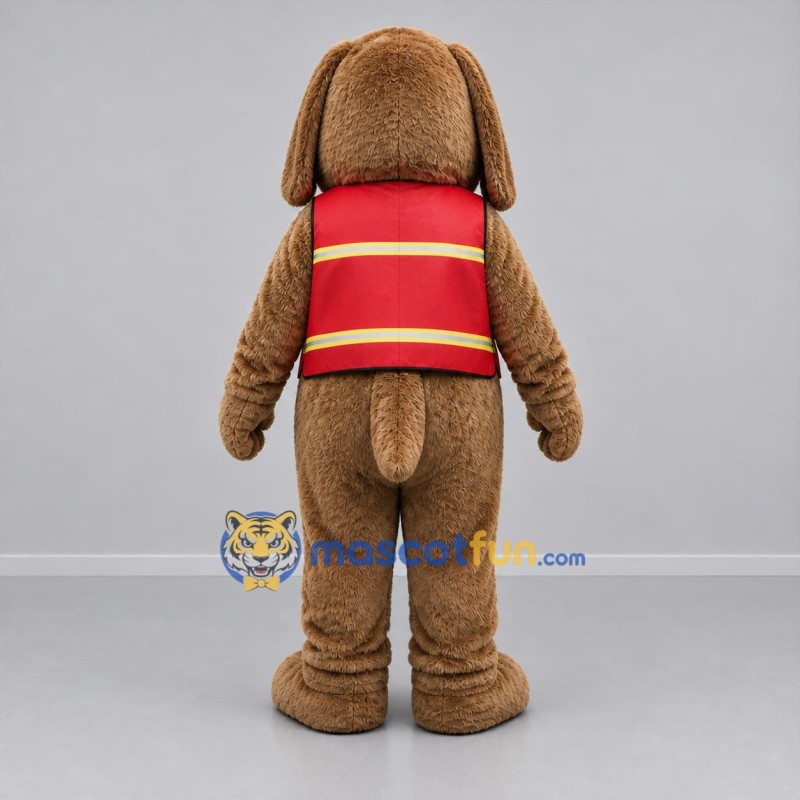 Custom Brown and Red Dog Mascot Costume Adult Full Body Suit for Winter Events