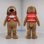Custom Brown and Red Dog Mascot Costume Adult Full Body Suit for Winter Events