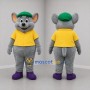 Custom Gray Yellow and Green Mouse Mascot Costume Adult Full Body Suit for Children's Events