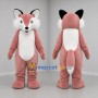 Custom Pink and White Fox Mascot Costume Adult Full Body Suit for Children's Events