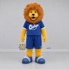 Custom Golden Brown and Blue Lion Mascot Costume Adult Full Body Suit for Sports Events