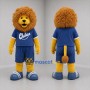 Custom Golden Brown and Blue Lion Mascot Costume Adult Full Body Suit for Sports Events