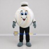 Custom White and Gray Sailor Clam Mascot Costume Adult Full Body Suit for Seafood Events