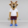 Custom Tan and White Goat Mascot Costume Adult Full Body Suit for School Events