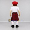 Custom Red White and Black Highlander Mascot Costume Adult Full Body Suit for Cultural Festivals