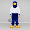 Custom Blue and White Bird Mascot Costume Adult Full Body Suit for Sports Events