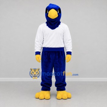Custom Blue and White Bird Mascot Costume Adult Full Body Suit for Sports Events