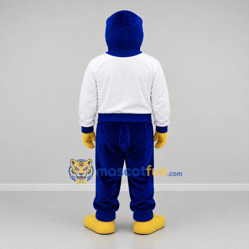 Custom Blue and White Bird Mascot Costume Adult Full Body Suit for Sports Events