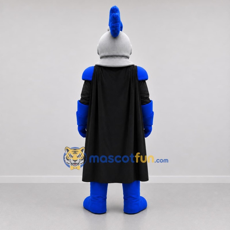 Custom Silver and Blue Armored Knight Mascot Costume Adult Full Body Suit for Medieval Festivals