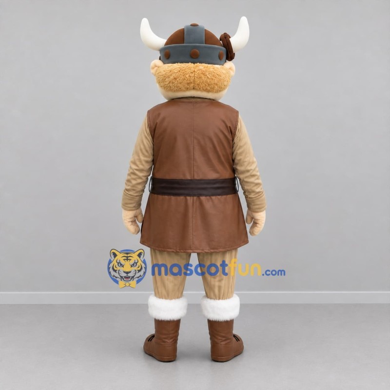 Custom Brown and Tan Viking Mascot Costume Adult Full Body Suit for Historical Events