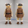 Custom Brown and Tan Viking Mascot Costume Adult Full Body Suit for Historical Events
