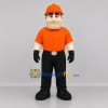 Custom Orange and Black Construction Worker Mascot Costume Adult Full Body Suit for Community Events