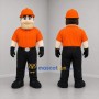 Custom Orange and Black Construction Worker Mascot Costume Adult Full Body Suit for Community Events