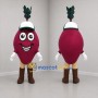 Custom Burgundy and Green Beetroot Mascot Costume Adult Full Body Suit for Farmers Market Events