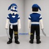 Custom Blue Black and White Skeleton Pirate Mascot Costume Adult Full Body Suit for Halloween Events