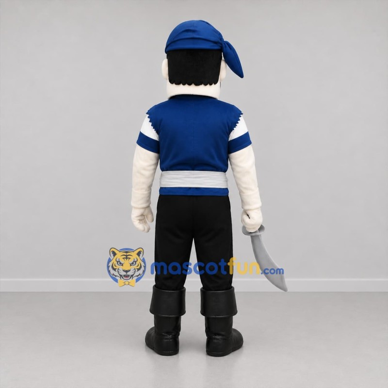 Custom Blue Black and White Skeleton Pirate Mascot Costume Adult Full Body Suit for Halloween Events