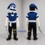 Custom Blue Black and White Skeleton Pirate Mascot Costume Adult Full Body Suit for Halloween Events