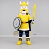 Custom Yellow and Black Viking Warrior Mascot Costume Adult Full Body Suit for Historical Events