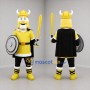 Custom Yellow and Black Viking Warrior Mascot Costume Adult Full Body Suit for Historical Events
