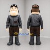 Custom Gray and Brown Aviator Mascot Costume Adult Full Body Suit for Aviation Events