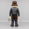 Custom Gray and Brown Aviator Mascot Costume Adult Full Body Suit for Aviation Events
