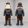 Custom Gray and Brown Aviator Mascot Costume Adult Full Body Suit for Aviation Events
