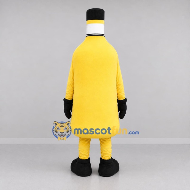Custom Yellow and Black Bottle Mascot Costume Adult Full Body Suit for Retail Promotions
