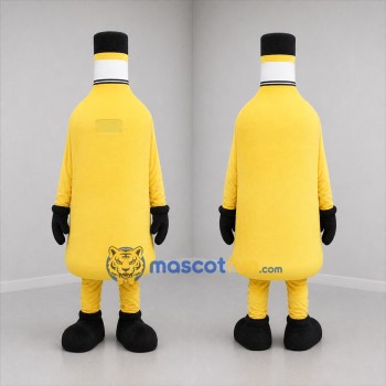 Custom Yellow and Black Bottle Mascot Costume Adult Full Body Suit for Retail Promotions
