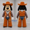 Custom Brown and Orange Cowboy Dog Mascot Costume Adult Full Body Suit for Western Events