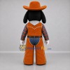 Custom Brown and Orange Cowboy Dog Mascot Costume Adult Full Body Suit for Western Events