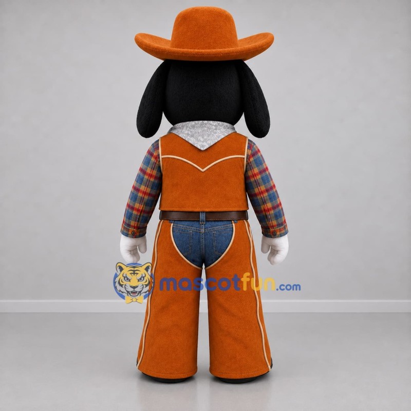 Custom Brown and Orange Cowboy Dog Mascot Costume Adult Full Body Suit for Western Events