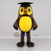 Custom Brown and Yellow Graduation Owl Mascot Costume Adult Full Body Suit for Graduation Events