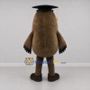 Custom Brown and Yellow Graduation Owl Mascot Costume Adult Full Body Suit for Graduation Events