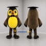 Custom Brown and Yellow Graduation Owl Mascot Costume Adult Full Body Suit for Graduation Events