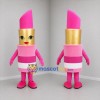 Custom Pink and Gold Lipstick Mascot Costume Adult Full Body Suit for Beauty Promotions