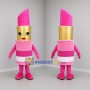 Custom Pink and Gold Lipstick Mascot Costume Adult Full Body Suit for Beauty Promotions