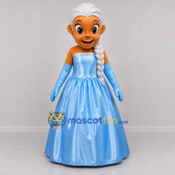 Custom Light Blue Princess Mascot Costume Adult Full Body Suit for Children's Parties