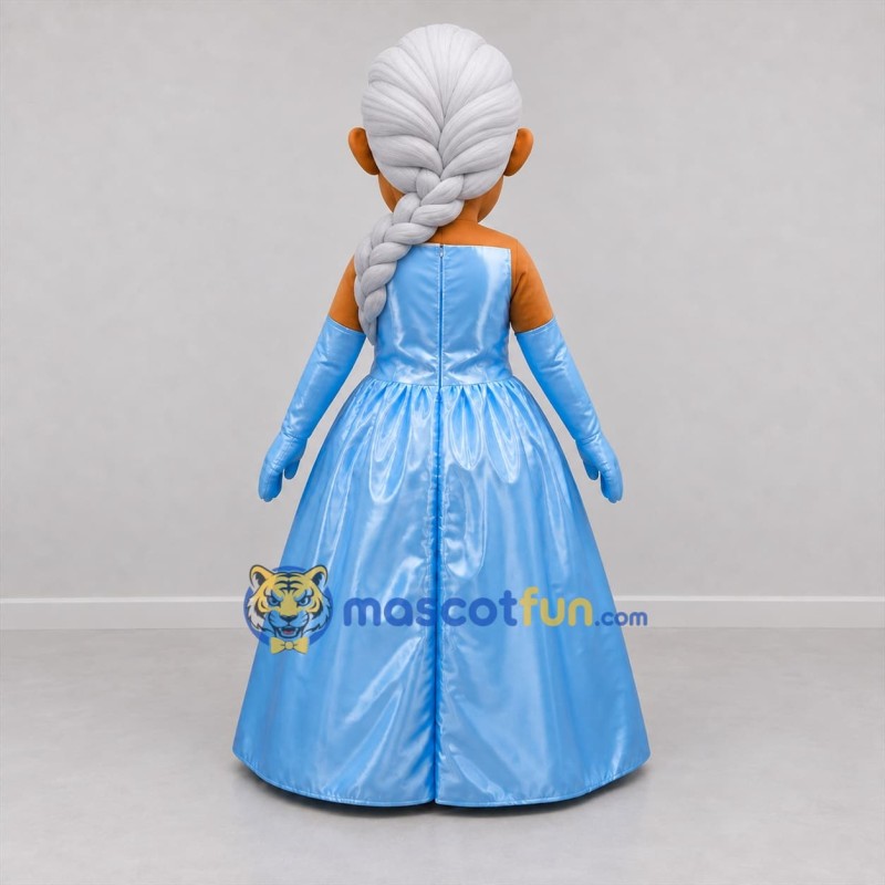 Custom Light Blue Princess Mascot Costume Adult Full Body Suit for Children's Parties