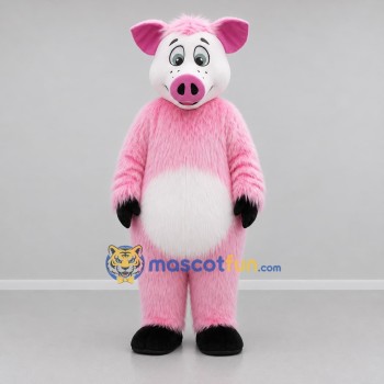 Custom Pink and White Pig Mascot Costume Adult Full Body Suit for Farm Events