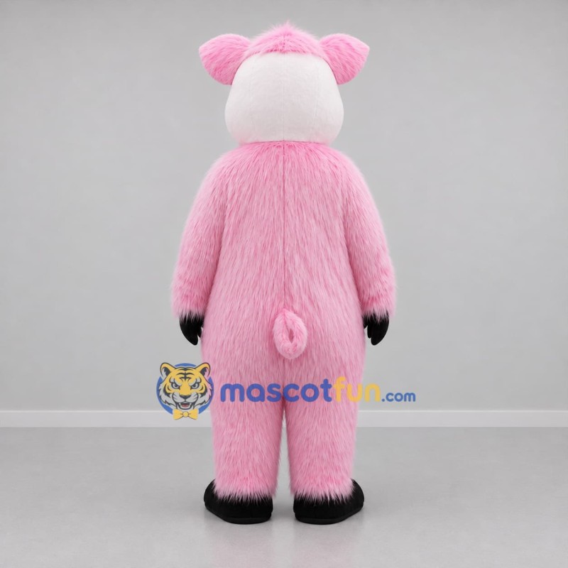 Custom Pink and White Pig Mascot Costume Adult Full Body Suit for Farm Events