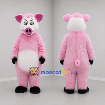 Custom Pink and White Pig Mascot Costume Adult Full Body Suit for Farm Events