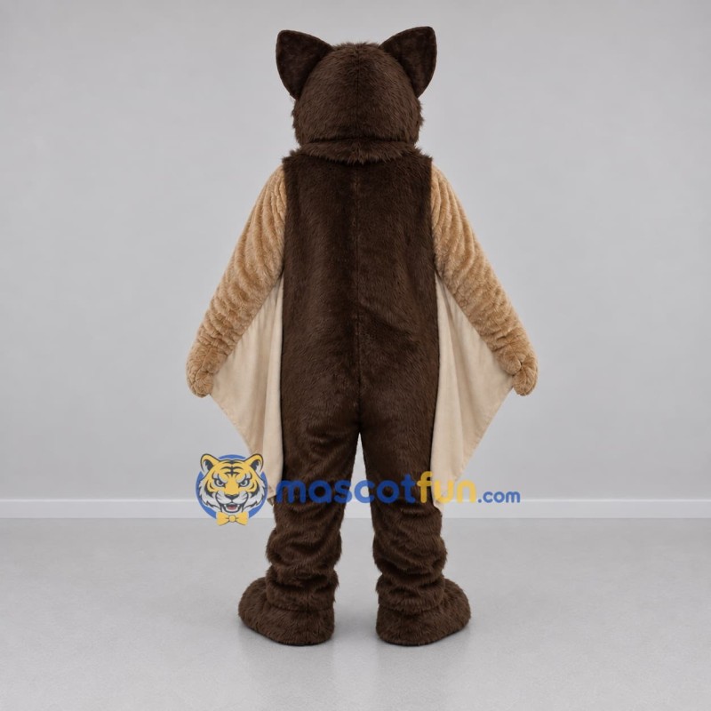Custom Brown and Tan Bat Mascot Costume Adult Full Body Suit for Halloween Events